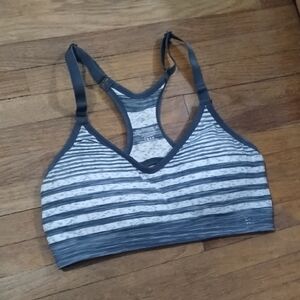 Danskin Gray Striped Sports Bra